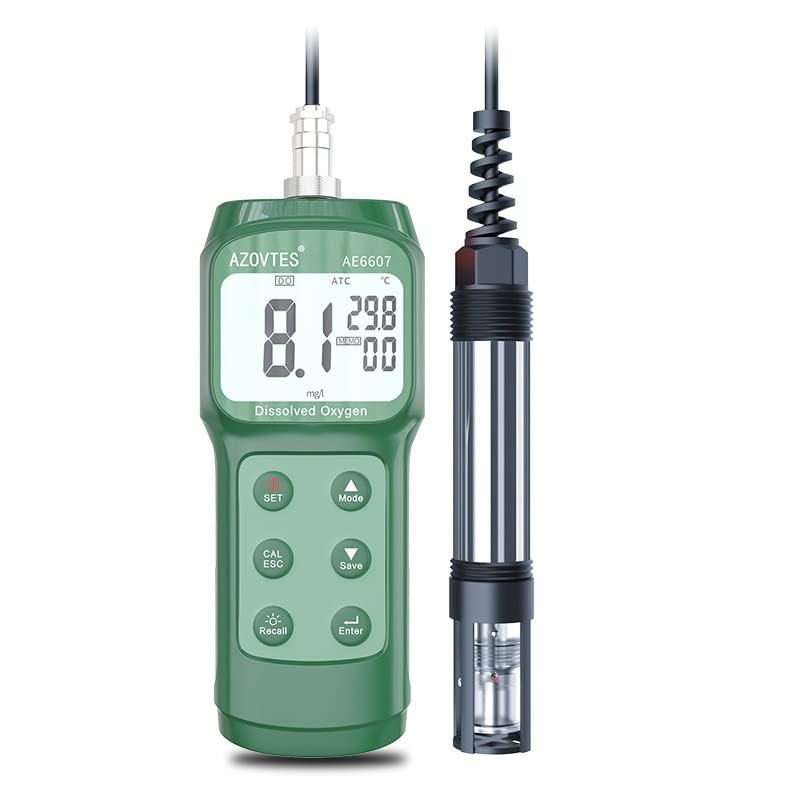 Portable Dissolved Oxygen Meter，Upgrade Temperature, Salinity and Altitude Triple Compensation，Handheld Water Quality Monitor