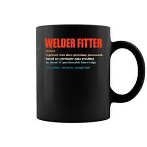 welder fitter precision queswork vintage mug - two sides printed
