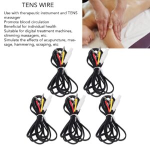 demeras clip electrode wire, tens wire 5pcs safe portable black for travel