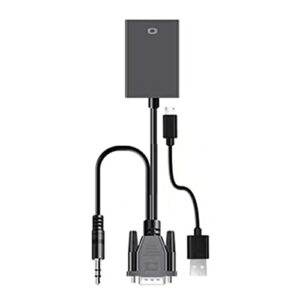 vingvo vga to hd multimedia interface converter, 3.5mm sound cable usb power supply vga adapter 1080p for laptop for tv