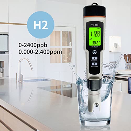 H2 Meter, IP67 Waterproof Water Quality Test Pen Portable Digital for Laboratory