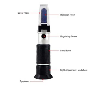 Brewery Refractometer Wine Refractometer Portable 0-80% Test Range Automatic Temperature Compensation for Measurement