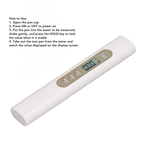 TDS Meter, Water Tester Automatic Temperature Compensation High Sensitivity Glass Electrode with Backlit for Aquaculture