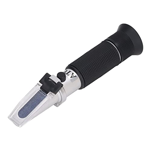 Brix Meter Refractometer, Aluminum Alloy ABS Rubber ATC Wear Proof Sugar Refractometer Tester for Factory