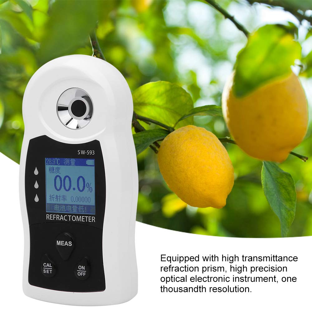 Refractormeter, Electronic Instruments Sugar Tester Easy to Use Sensitive Response with 1 X Sugar Meter for Food for Beverage