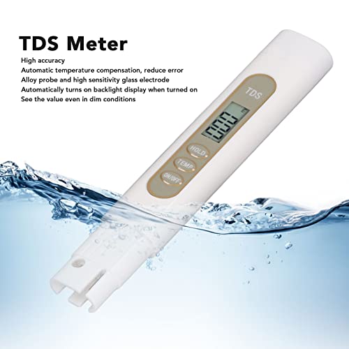 Water Quality Tester, 3 Key Celsius Fahrenheit Degree Digital Switch TDS Meter High Accuracy Automatic Temperature Compensation Portable for Swimming Pool