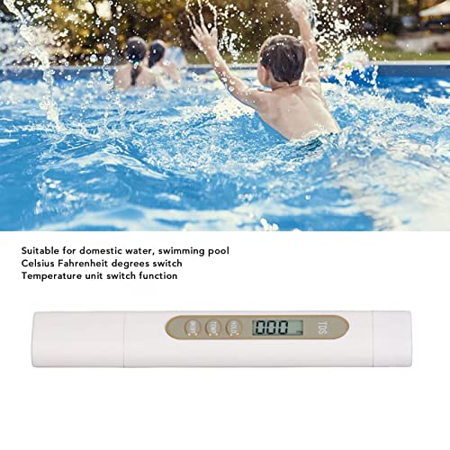 Water Quality Tester, 3 Key Celsius Fahrenheit Degree Digital Switch TDS Meter High Accuracy Automatic Temperature Compensation Portable for Swimming Pool