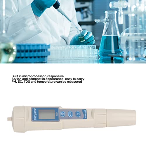 Water Quality Tester, Easy to Carry 4 in 1 Ergonomic Large Screen PH Meter for Aquaculture Lab