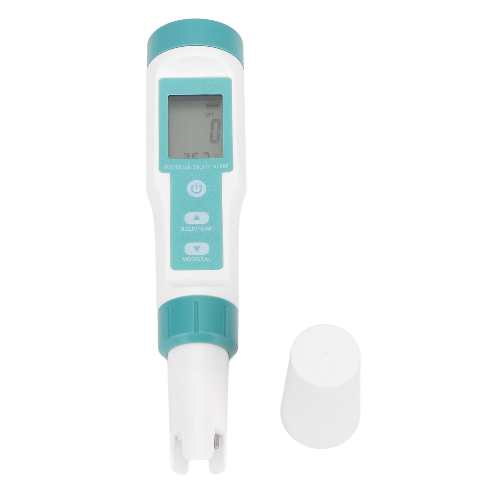 Digital Water Quality Meter, PH TDS Temperature EC Salinity SG ORP Water Quality Test Pen Backlit Display for Aquaculture