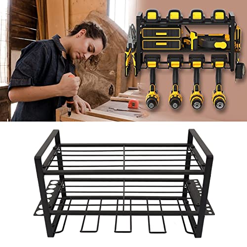 Power Tool Organizer Alloy Steel 50KG Load Bearing Electric Drill Garage Tool Wall Mounted Storage Shelf Rack