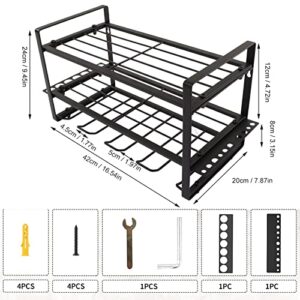 Power Tool Organizer Alloy Steel 50KG Load Bearing Electric Drill Garage Tool Wall Mounted Storage Shelf Rack