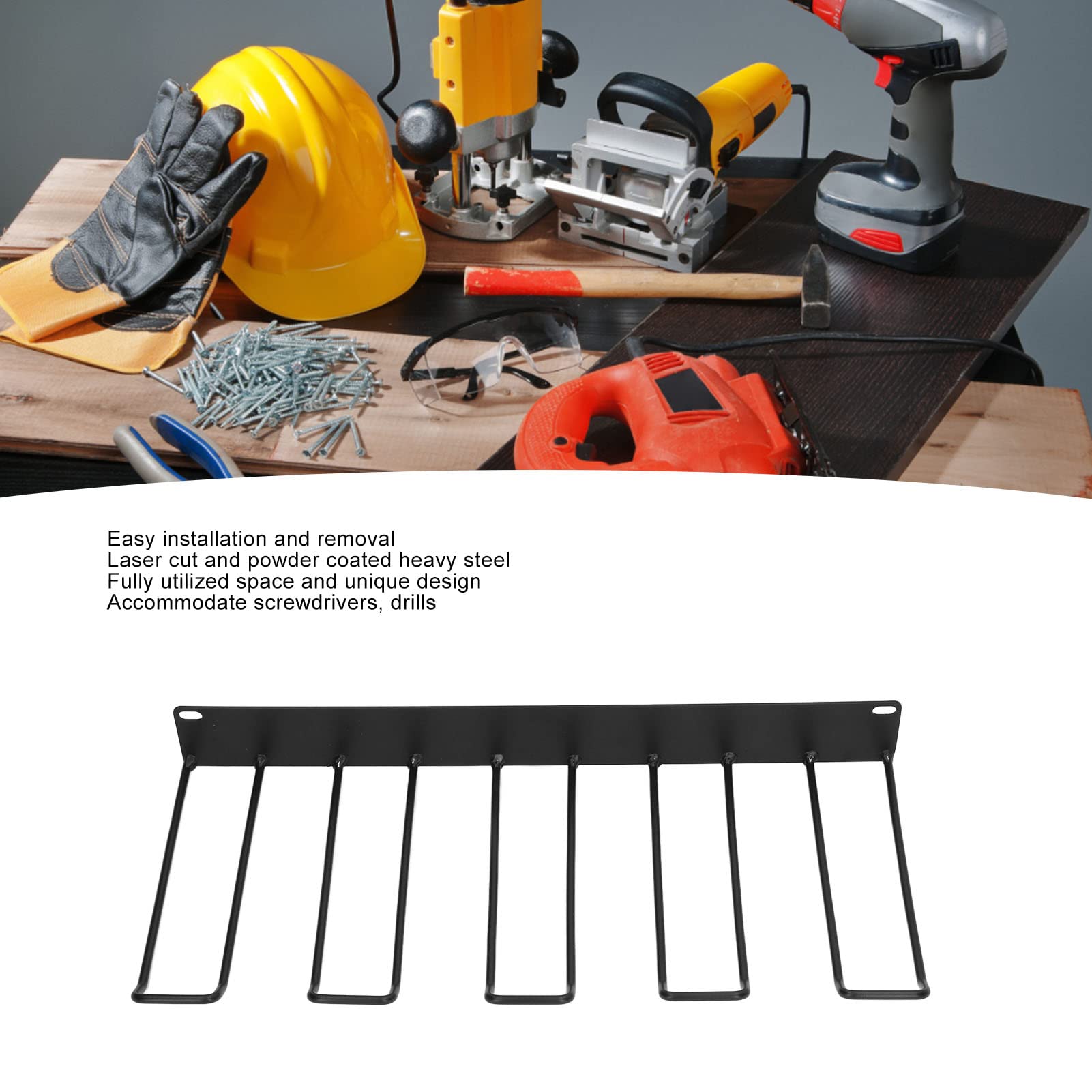 Power Tool Organizer Alloy Steel Garage Tool Storage Rack Versatile Wall Mounted Drill Holder