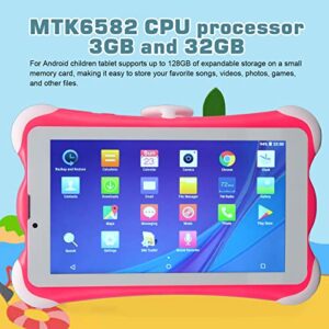 Toddler Tablet Pink 6000mAh Rechargeable Battery Eye Protection 7 Inch 1280x800 Kids Tablet for Study (US Plug)