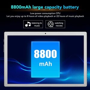 4G LTE Phone Tablet, 20MP Rear Camera 512GB Expandable 2.4G 5G WiFi 10.1 Inch Tablet for Home for Work (Blue)