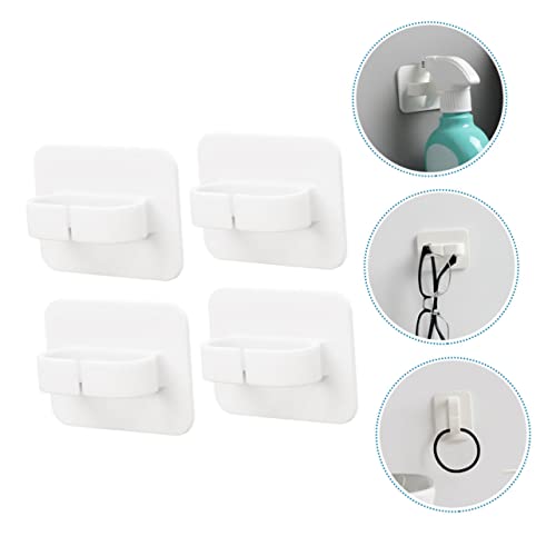 Healeved 4pcs Spray Bottle Hook Hooks for Keys Storage Hooks Wall Broom Holder Organizer Broom and Dustpan Hanger Spray Bottle Rack Holder Decorative Wall Hooks Multipurpose Wall Hook Robe