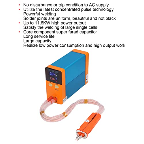 FOLOSAFENAR Capacitor Energy Storage Welding Machine, 11.6KW Power Low Power Consumption Large Capacity Pulses Spot Welder for Mobile Power Sources(US Plug)