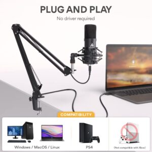 MAONO AU-A04 USB Microphone with PD200X Dynamic Microphone Bundle for Podcast, Studio, Streaming, Recording, Vocal