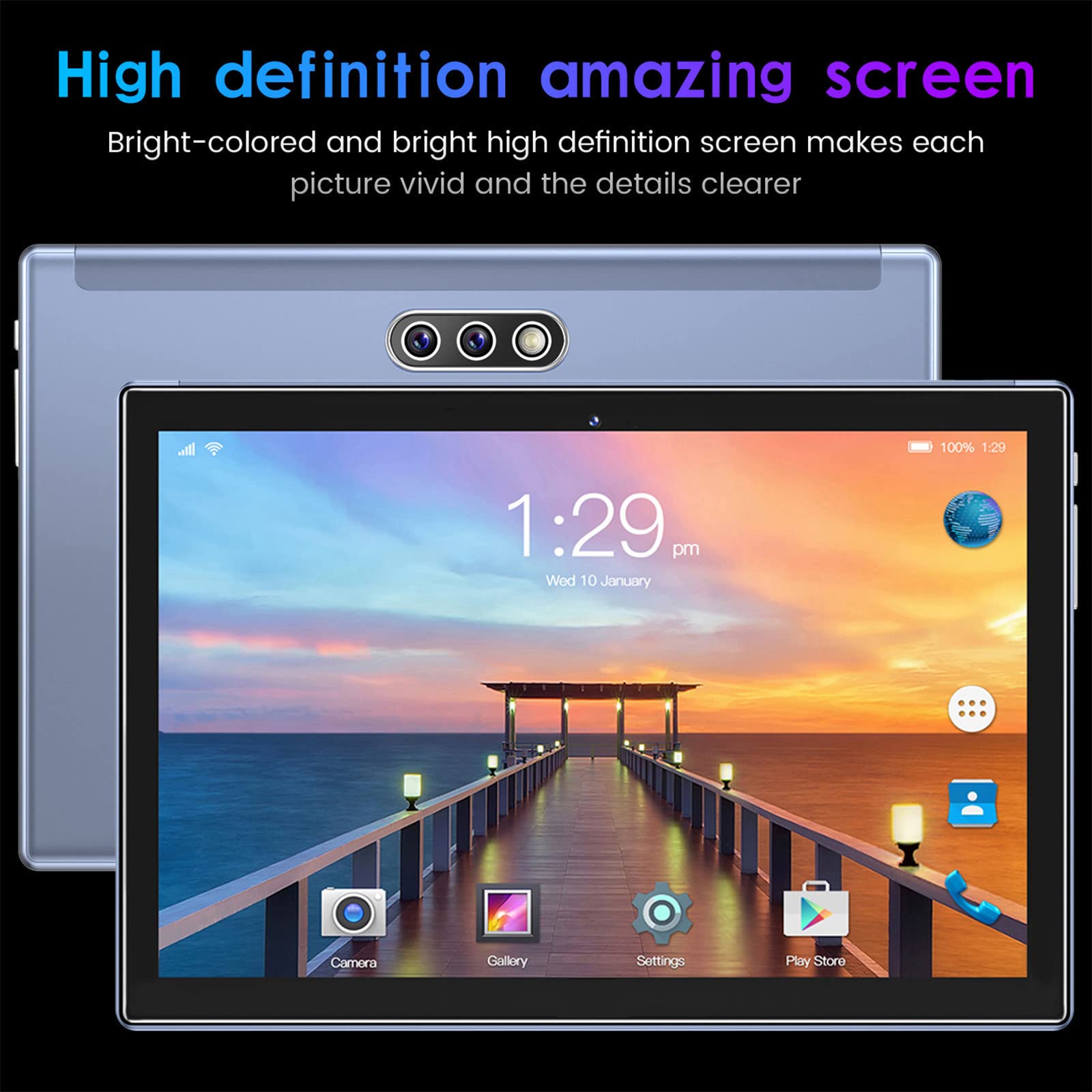 Android 10.0 Tablet, 10 inch Smart Tablet 2+16GB ROM 8 Core WiFi 0.3MP+2MP Dual Camera Game Tablet Best for Adults Working Childrens School Learning Birthday Gift