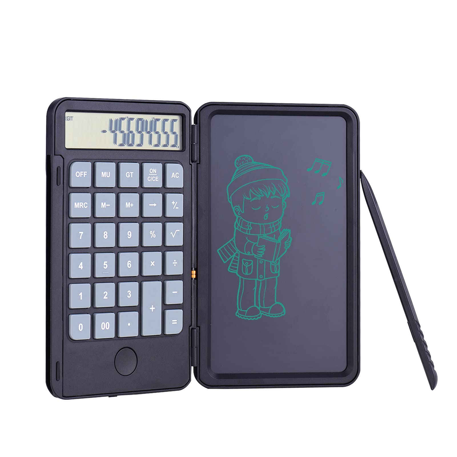 Portable Calculator and Write Tablet Digital Drawing pad 12-Digit Digital Display Stylus Erase Button Lock Function