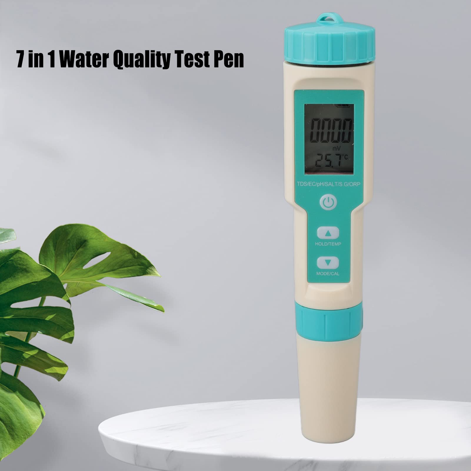 Zerodis PH Tester,Protable LCD Digital PH Tester Pen Water Quality Tester ORP PH TDS Temp EC Salinity SG 7 in 1 Water Testing Pen Water Tester Tool for Aquarium Swimming Pool Drinking