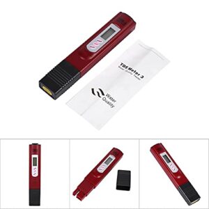 GOWENIC TDS Meter, 0~9999ppm -2% Accuracy Testing Water Quality, Temp Portable Pen Type Meter, for Aquariums,RO System,Swinging Pool， Etc (Red)