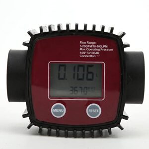 oil counter gas thread sensor k25 1in female thread flowmeter digital display water liquid flow sensor 10‑100l/min(red)