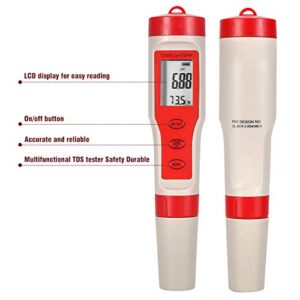 Digital Water Tester - 4 in 1 Function PH TDS EC Temp Meter - Digital Water Quality Tester - Drinking Water Monitor Meter - Portable Mini Test Pen