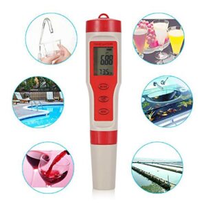 Digital Water Tester - 4 in 1 Function PH TDS EC Temp Meter - Digital Water Quality Tester - Drinking Water Monitor Meter - Portable Mini Test Pen