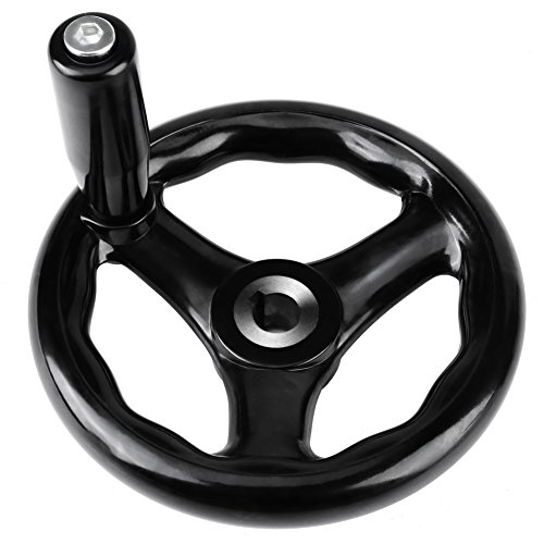 Deosdum 1PC 12x125mm Black Round 3 Spoke Hand Wheel for Lathe Milling Machine