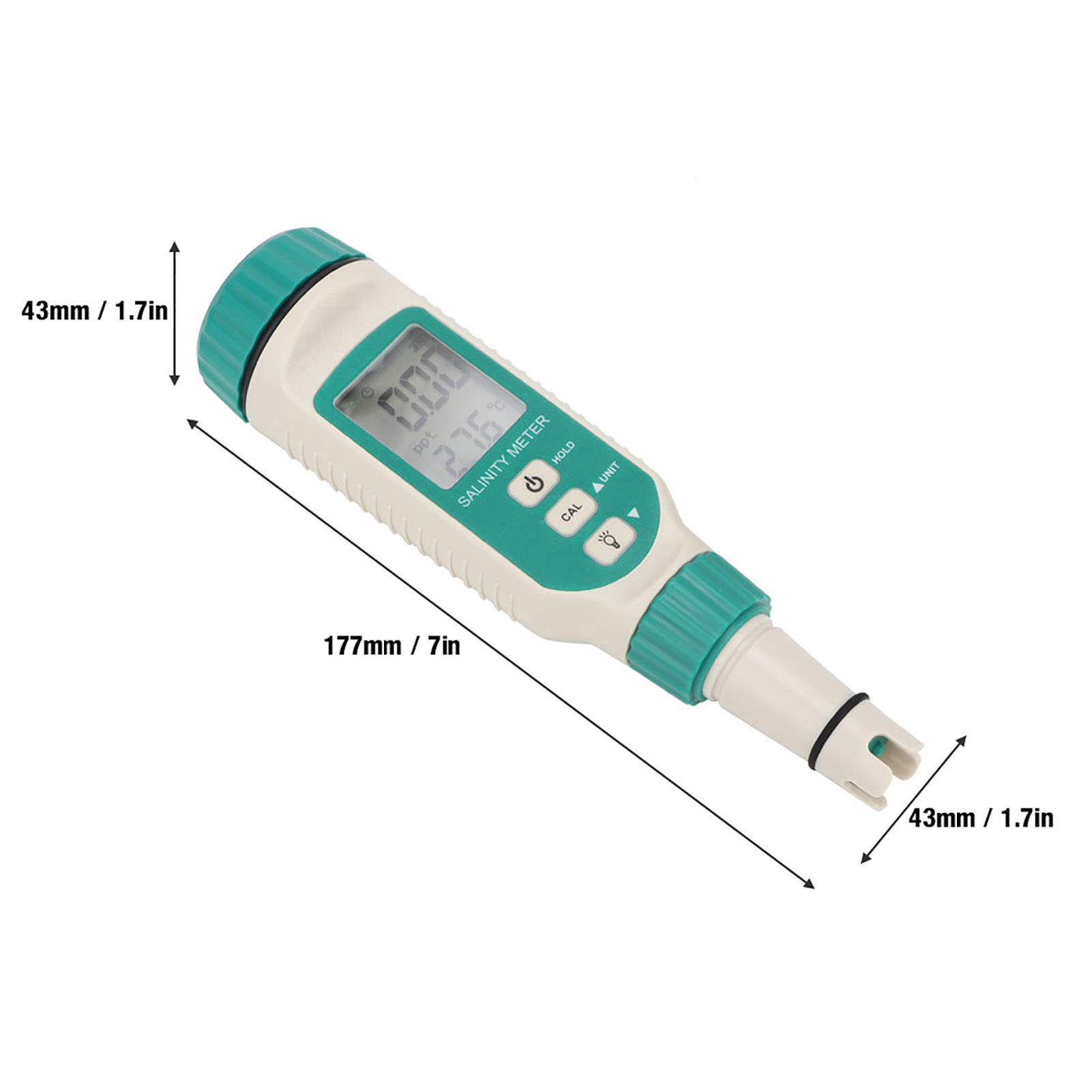 Salinity Meter,Yctze AR8012 Electronic Salinity Meter Portable Digital Salinity Meter with LCD Display ATC Analyzer Probe Sensor Waterproof Pen