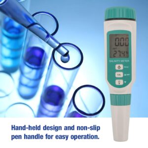 Salinity Meter,Yctze AR8012 Electronic Salinity Meter Portable Digital Salinity Meter with LCD Display ATC Analyzer Probe Sensor Waterproof Pen