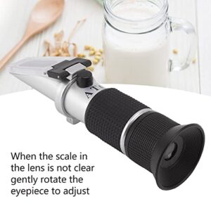 Uxsiya Refractometer Meter, Clear Display Brix Ethanol Refractometer High Accuracy Adjustable Eyepiece for Food Industry