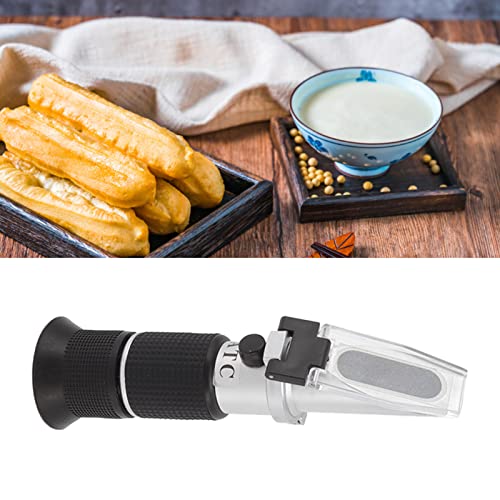 Uxsiya Refractometer Meter, Clear Display Brix Ethanol Refractometer High Accuracy Adjustable Eyepiece for Food Industry