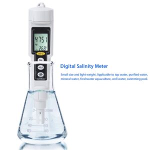 Portable Digital Salinometer High Accuracy Pen Type pH Meter Digital Salinity Tester for Salt Water Aquariums