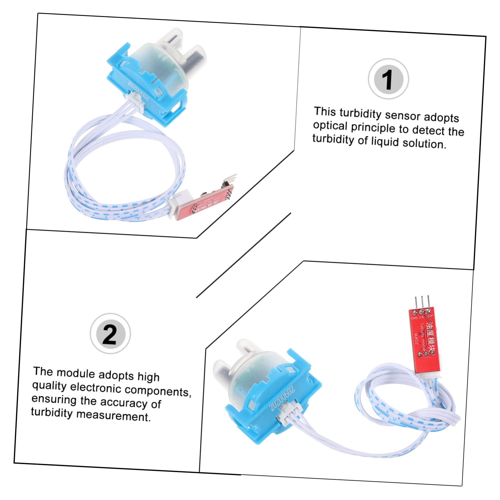 VILLFUL Module Turbidity Testing Equipment Turbidity Value Detection Water Sensor Turbidity Water Turbidity Test Turbidity Tester Urine Cups 3.3-5v Turbidity Sensor Plastic