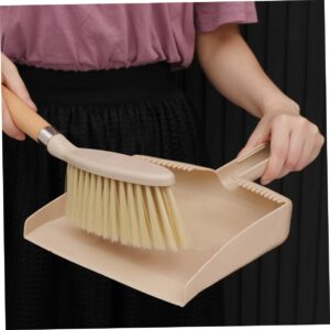 Anneome 1 Set 2pcs Desktop Dustpan Cleaning Broom Sofa Cleaner Mini Sweeper Hand Dustpan Small Brooms and Dustpans Portable Table Lamp Shades Outdoor Cleaner Handle Wooden Brush