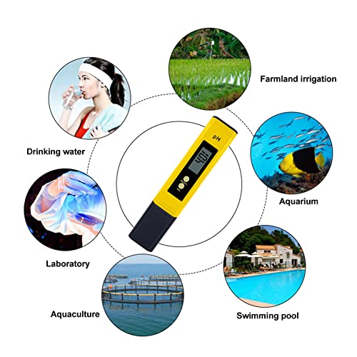 Water Quality Test Pen, Range 0‑14 Handheld Digital PH Meter Automatic Calibration with Protective Case for Aquariums