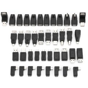 Heayzoki USB Male to Female, USB Female USB Female Adapter, USB Micro to USB A, OTG Adapter Converter for Computer Tablet PC Mobile Phone -40 Pack