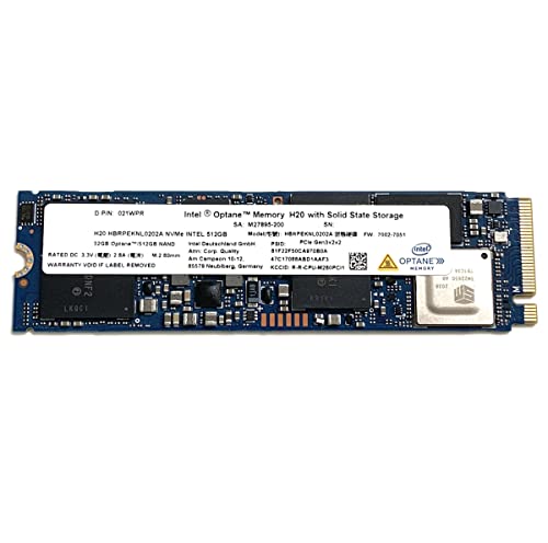 Intel Optane Memory H20 with SSD Solid State Storage 32 GB + 512 GB HBRPEKNL0202A M.2 80mm PCIe 3.0 3D XPoint for Dell 21WPR 021WPR HP Lenovo Desktop Laptop