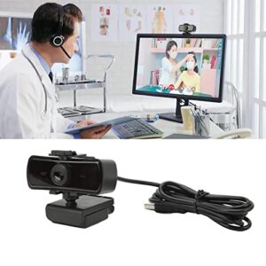 Pc Webcam, 2MP 90° View 360 Degree Rotating HD USB Computer Camera with Microphone Automatic Light Rectification Plug and Play Streaming Webcam Support 2k Hd Video Call