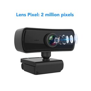 Pc Webcam, 2MP 90° View 360 Degree Rotating HD USB Computer Camera with Microphone Automatic Light Rectification Plug and Play Streaming Webcam Support 2k Hd Video Call