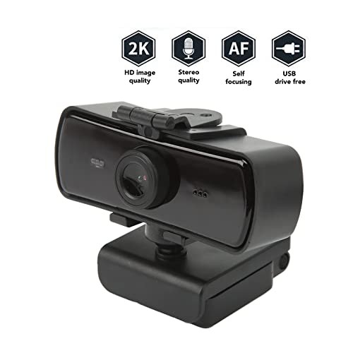 Pc Webcam, 2MP 90° View 360 Degree Rotating HD USB Computer Camera with Microphone Automatic Light Rectification Plug and Play Streaming Webcam Support 2k Hd Video Call