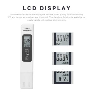 Deosdum 3 in 1 Water Quality Tester TDS EC Conductivity Temperature Meter for Household Water