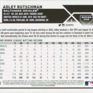 2023 Topps #250 Adley Rutschman RC Rookie Baltimore Orioles Baseball Trading Card