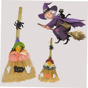 MUSISALY 1 Pc Witch Decor Halloween Props Witch Broom Halloween Decor Halloween Witches Broom Cosplay Party Favor Miracle Broom Costume Decoration Prop Wooden Performance Props Clothing