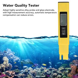 TDS Meter, Dual Color Prompt Digital Display Glass Electrode Automatic Temperature Compensation Unit Switching Water Quality Tester for Swimming Pool