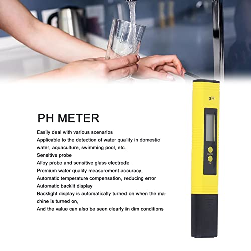 PH Tester, 0 to 14ph PH Meter Accurate Measurement Lightweight for Aquaculture