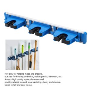 Broom Holder,Broom Holder Wall Mount,Mop Broom Holder Wall Mounted with 3 Sliding Positions Tool Rack Storage Organizer Utililty for Kitchen