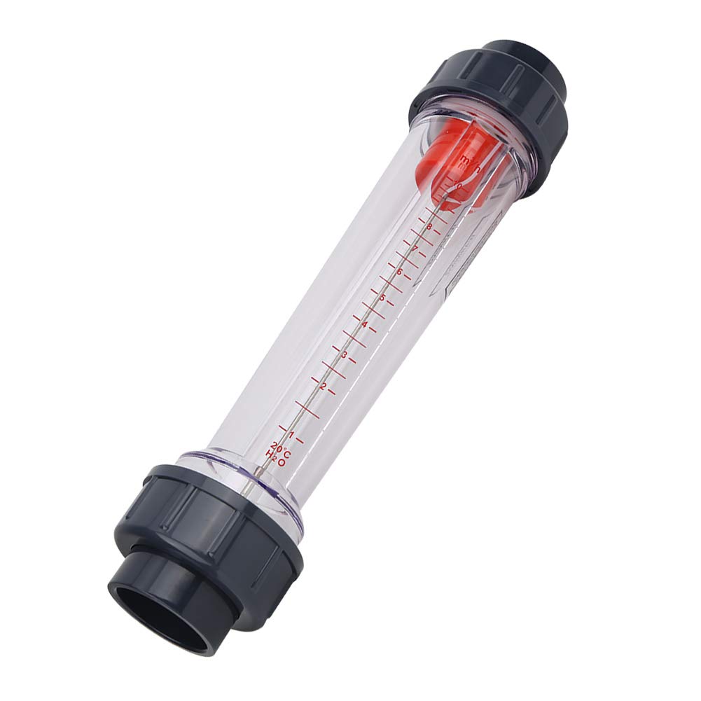 LZS-40 (D) Tube Type Flowmeter 1-10 Transparent Water Rotameter 50mm/2in Liquid Flowing Meters Plastic Flat Interface Liquid Flowing Rate Gauge Hydraulic Valve Fittings