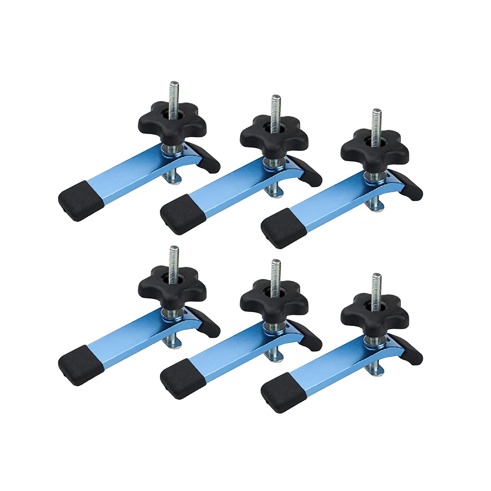 POWERTEC 71168-P3 T-Track Hold Down Clamps, 5-1/2" L x 1-1/8" Width, 6 PK